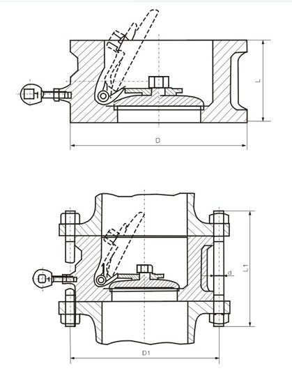 Single-disc Swing Wafer Check Valve- GMK- ANSI B 16.5 Flange